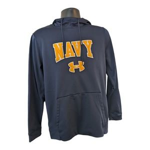 Navy Midshipmen Under Armour Loose Hoodie Mens M Coldgear Pullover Sweatshirt